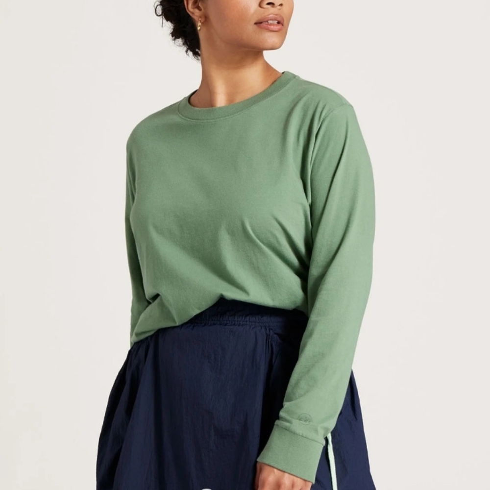 allbirds Organic Cotton Long Sleeve Tee New Large Women's Hazy Cargo